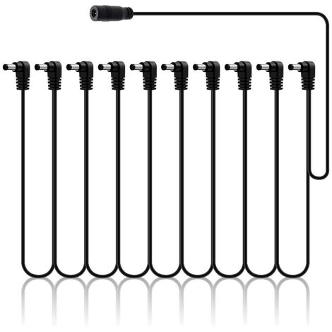Cable Divisor Corriente DC 9V de 10 salidas 5.5x2.1mm Negro