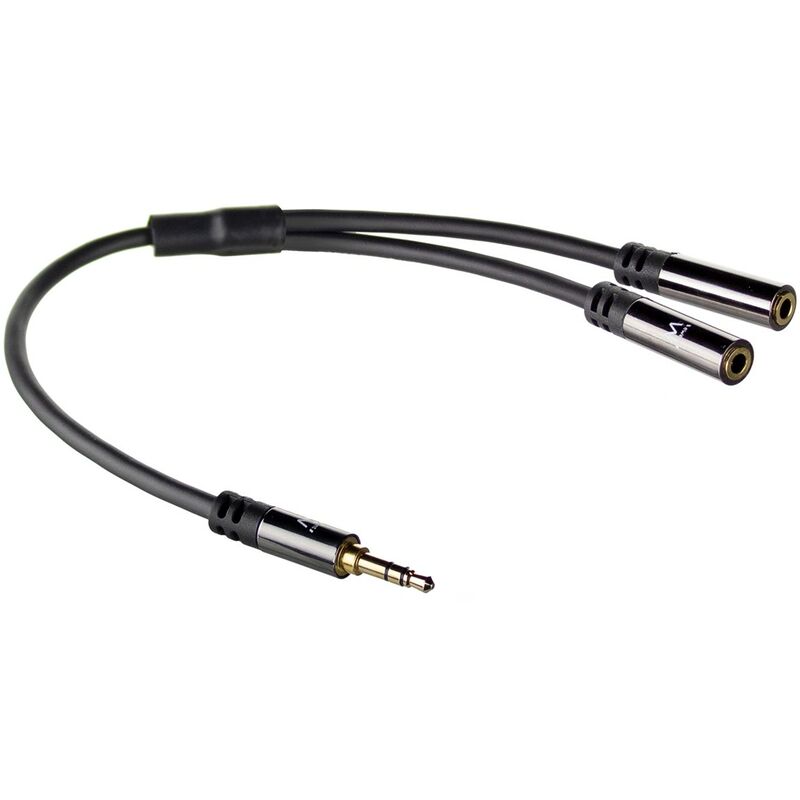 

Cable divisor de audio jack 3.5mm macho a jack 3.5mm hembra x2 negro 0.15m - Ewent