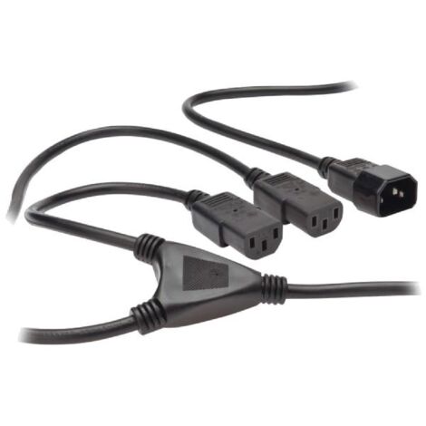 Cable double C13 femelle vers C14 mal 1.7m