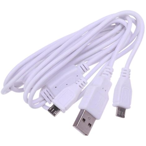 Câble Double Micro USB vers USB 2-en-1 - Charge Rapide Téléphone - 2 mètres