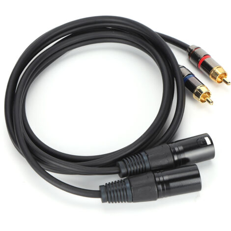 Câble Double XLR Mâle vers Double RCA pour Système Audio HiFi et Home Cinéma, 1.5m