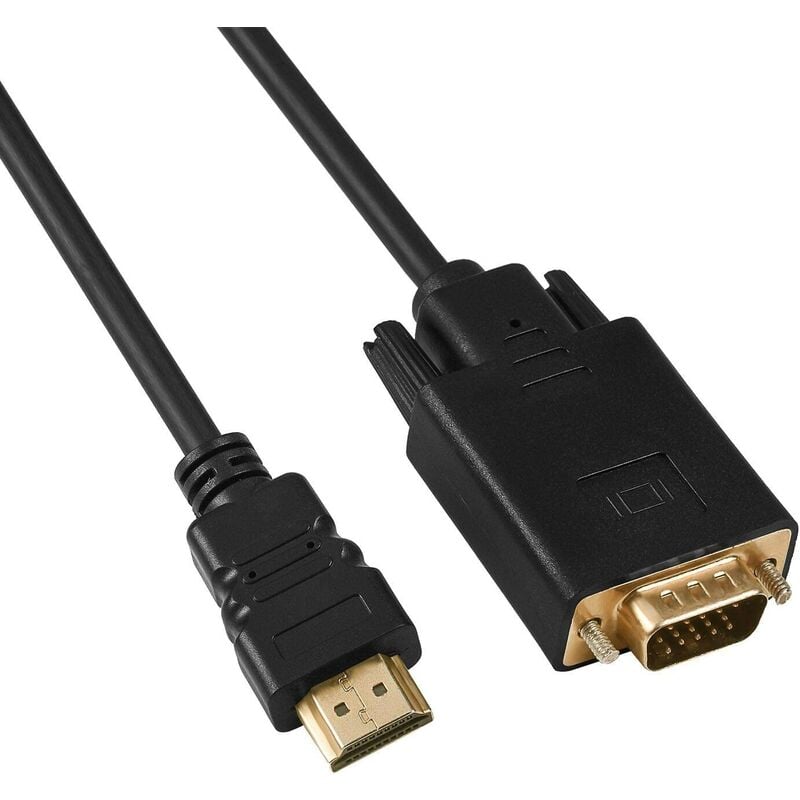 

Cable DP a VGA Chapado en oro 1080P HDMI Macho a VGA Adaptador macho Cable convertidor de video activo (6 pies / 1,5 metros)