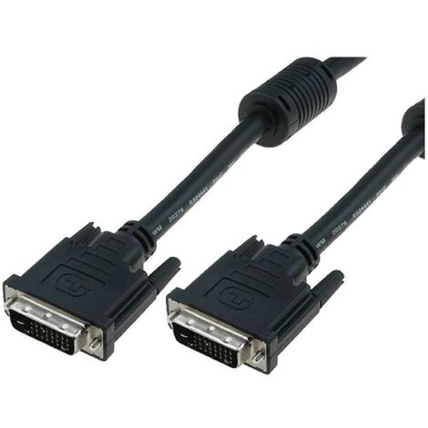 Cable dual link DVI-D -24-1- prise male des deux cotes 5m - noir