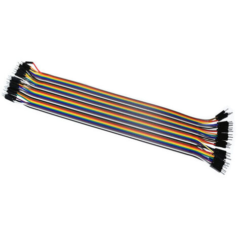 Câble DuPont coloré 40 broches, 30 cm de long, mâle-mâle, 2,54 mm, adaptateur pour plaque d'essai, M6
