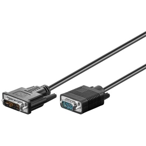 Câble DVI-A/VGA Full HD, nickelé, Connecteur DVI-A (12+5 broches) Connecteur VGA (15 pôles). Longueur de câble 1 m