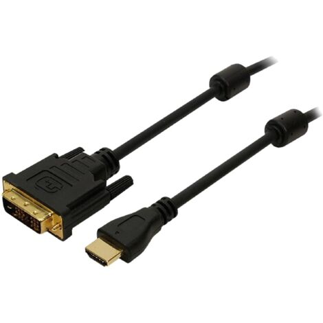 Cable DVI-D -18+1- male HDMI male 2m - Noir
