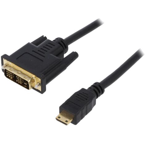 Cable DVI-D -18+1- male HDMI male 5m - Noir