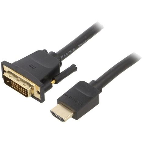 Cable DVI-D -18-1- prise male HDMI prise male Full HD 1.5m - Noir