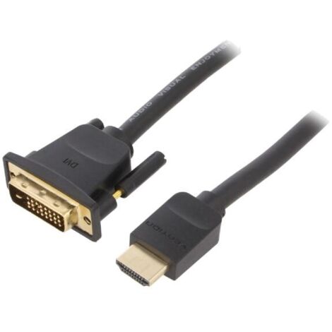 Cable DVI-D -18-1- prise male HDMI prise male Full HD 2m - Noir