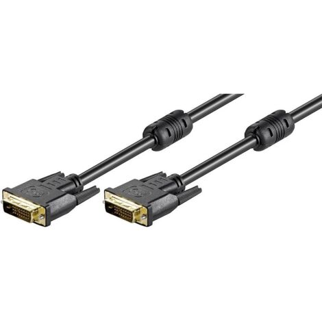 Câble DVI-D Dual Link Full HD, Doré, Connecteur DVI-D Dual-Link (24+1 broches)  Connecteur DVI-D Dual-Link (24+1 broches). Longueur de câble 2 m