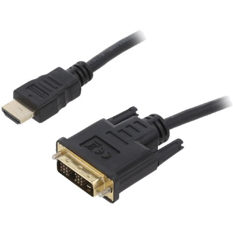 Cable DVI-D male HDMI male 0.5m noir