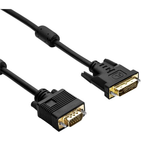 Câble DVI-I Akyga AK-AV-02 (24+5) plaqué or, 1,8 m, noir