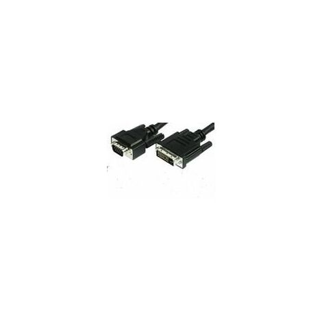 Câble DVI-I/VGA Full HD, nickelé, Connecteur DVI-A (12+5 broches)  Connecteur VGA (15 pôles). Longueur de câble 3 m
