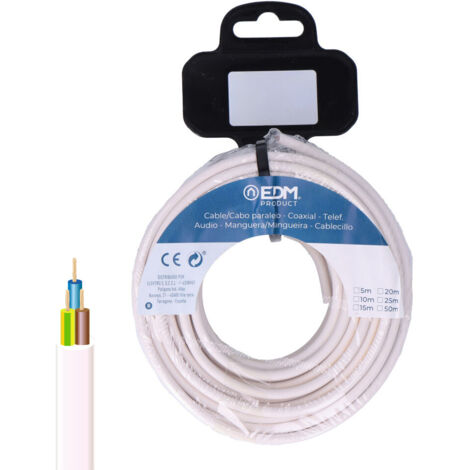 Cable EDM 28154 Blanco 3 x 2,5 mm 20 m