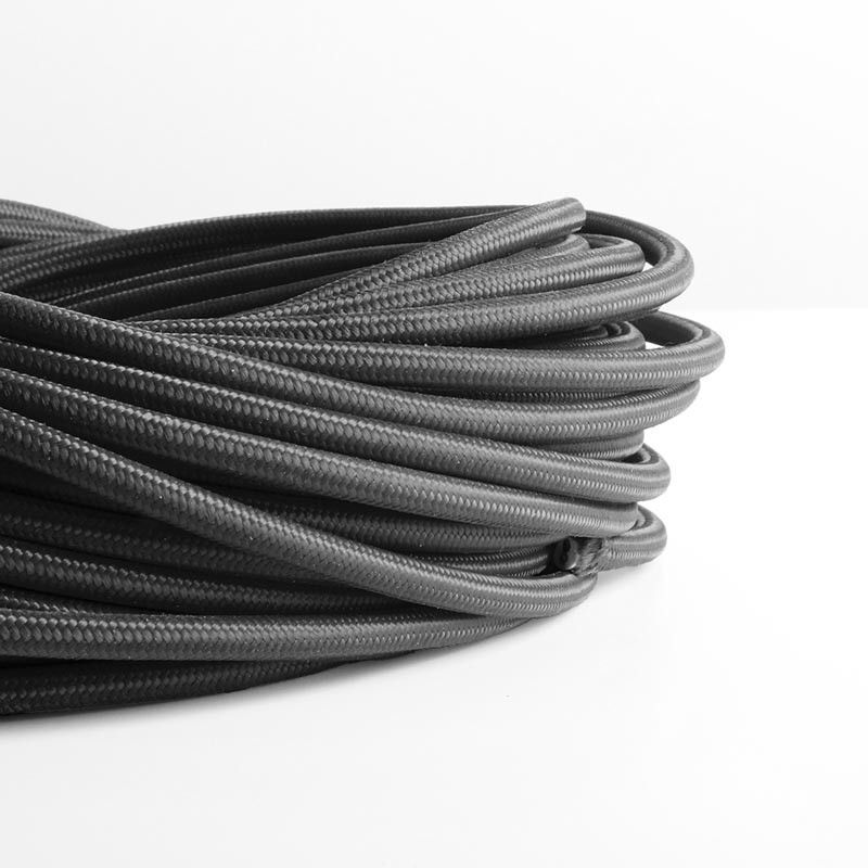 

Cable eléctrico decorativo textil de colores estilo nórdico (venta por metros) | Negro