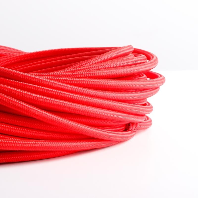 

Cable eléctrico decorativo textil de colores estilo nórdico (venta por metros) | Rojo