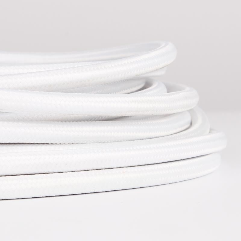 

Cable eléctrico decorativo textil de colores estilo nórdico (venta por metros) | Blanco