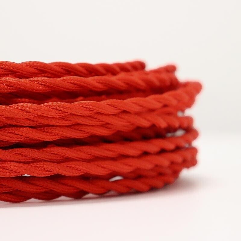 

Cable eléctrico decorativo textil trenzado de colores (venta por metros) | Rojo