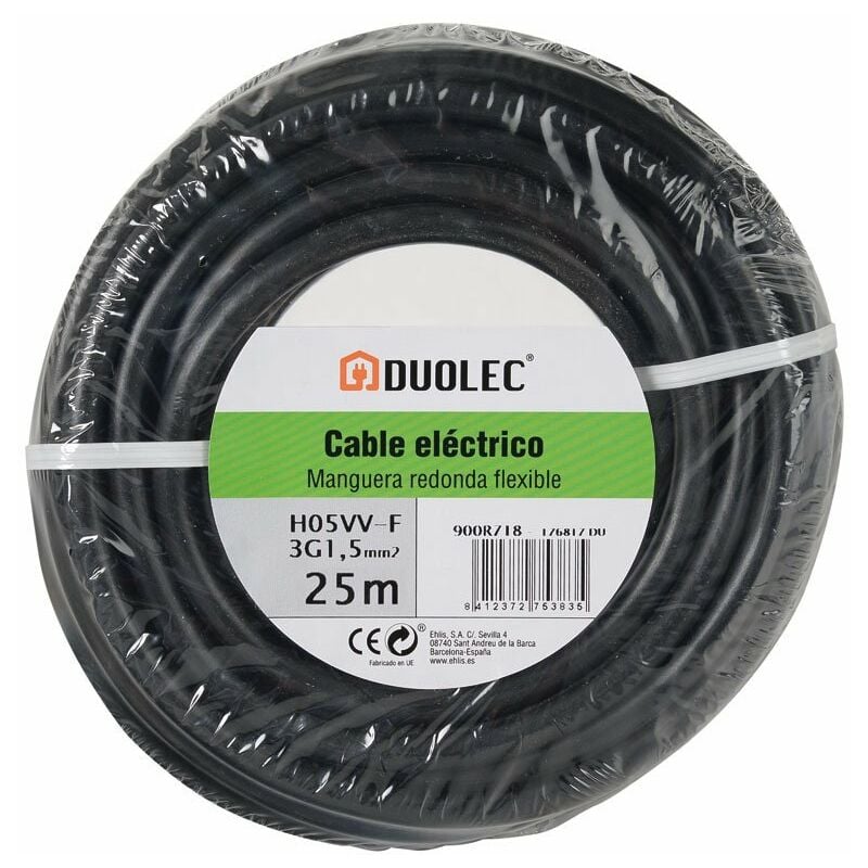 

CABLE ELECT.MANG.RED 3X1,5 25M NG - Duolec