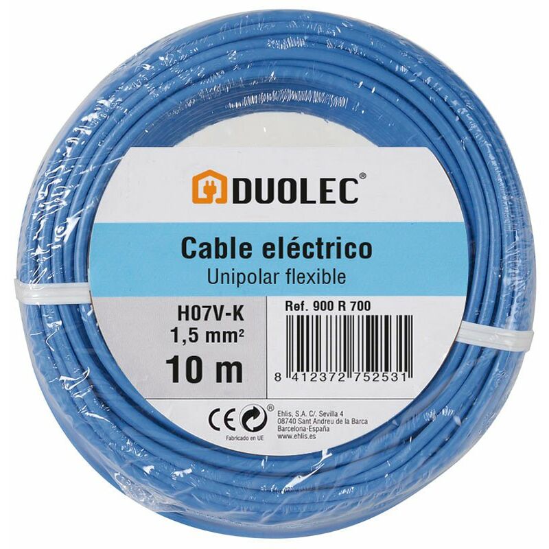 

CABLE ELECTRICO 1,5 MM X10M AZUL - Duolec