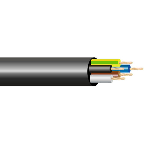 Cable eléctrico 6x0,75mm 50v negro euro/mts