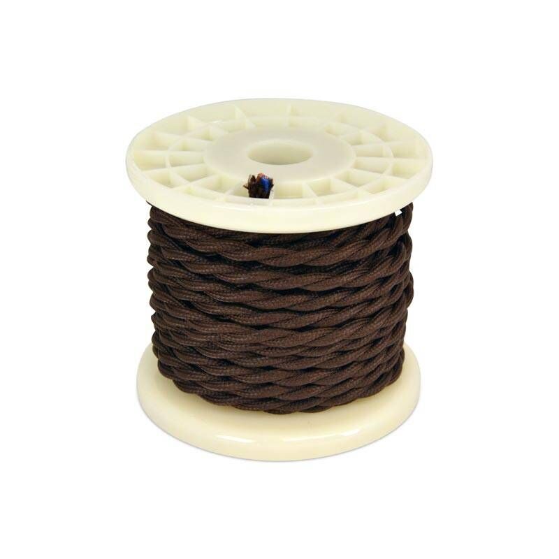

Cable electrico decorativo textil trenzado 2X0,75 marrón - 10 metros