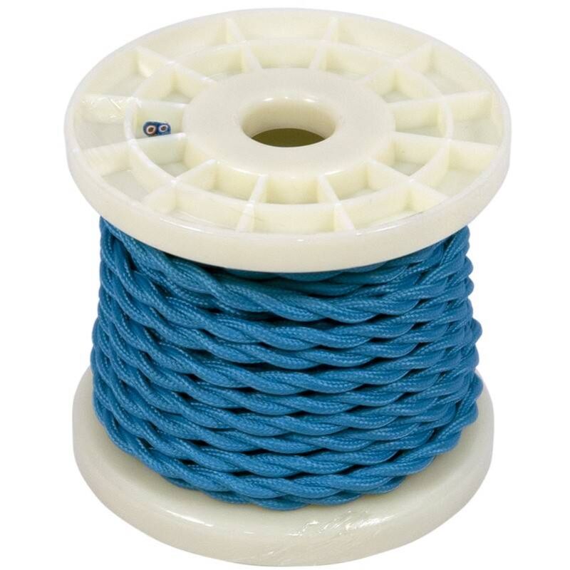 

Cable eléctrico decorativo trenzado textil 2x0.75 azul | 10 metros
