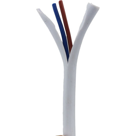 Cable eléctrico redondo PVC blanco 2x0,75mm² 220V por metro