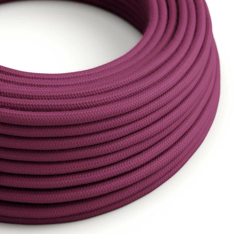 

Cable Eléctrico Redondo Recubierto en Algodón Color Sólido Rojo Violeta RC32 | 2x0.75 - 5 Metros