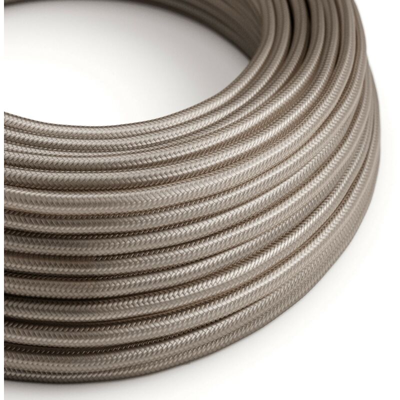 

Cable Eléctrico Redondo recubierto en tejido efecto Seda Color Sólido Cipria RM27 | 10 Metros - 3x0.75