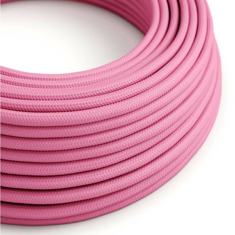 

Cable Eléctrico Redondo Recubierto en tejido Efecto Seda Color Sólido, Fuchsia RM08 | 2x0.75 - 10 Metros