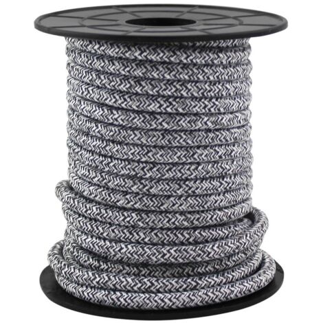 Cable eléctrico textil 10 metros 2x0.75mm Negro/Gris GSC 3902987