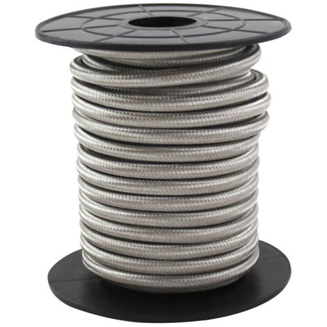 Cable eléctrico textil 10 metros 2x0.75mm Plateado GSC 3902997