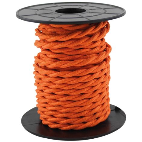 Cable eléctrico textil 10 metros 2x0.75mm trenzado Naranja GSC 3902984