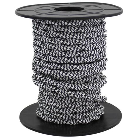 Cable eléctrico textil 10 metros 2x0.75mm trenzado Negro/Blanco GSC 3902986