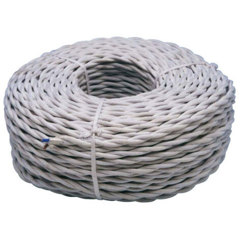 Cable Eléctrico Trenzado Algodón 2x1 mm Blanco venta por metro