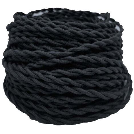 Cable Eléctrico Trenzado Algodón 3x1,5 mm Negro venta por metros