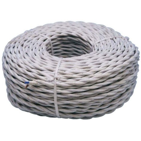 Cable Eléctrico Trenzado Algodón 3x2,5mm Blanco venta por metro