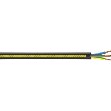 Câble électrique 3G 2.5 mm² U1000R2V, L.25 m noir