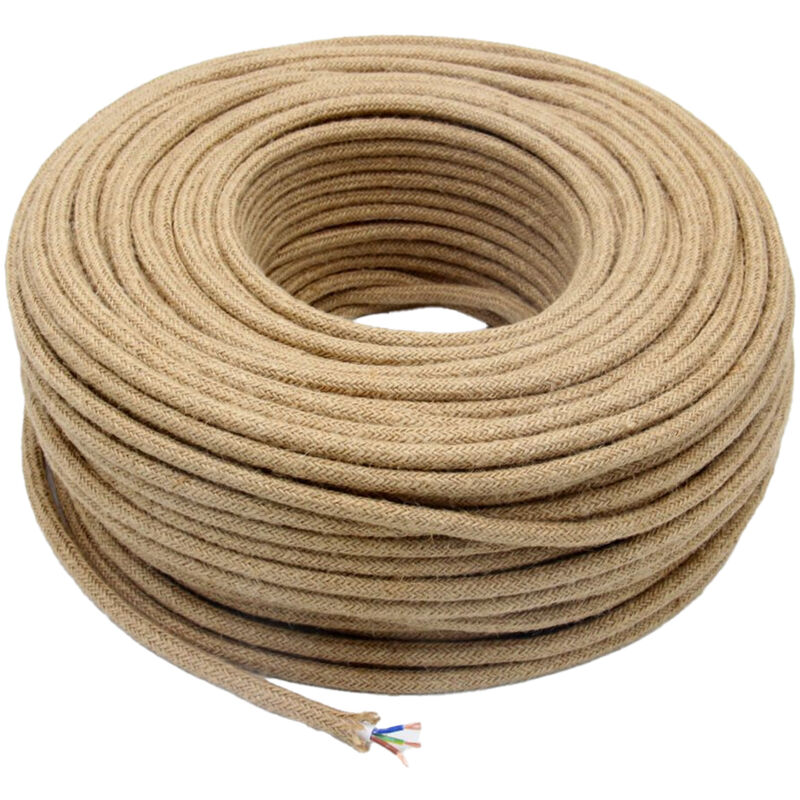 Câble électrique de 10 mètres, câble d'éclairage en lin à 2 conducteurs, câble en cuivre vintage, câble tressé industriel pour lampes suspendues DIY