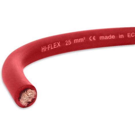 Oc-Pro – Câble électrique extra souple 25 mm² – Longueur 10 m – Pour soudures précises et alimentations caravane – Couleur rouge
