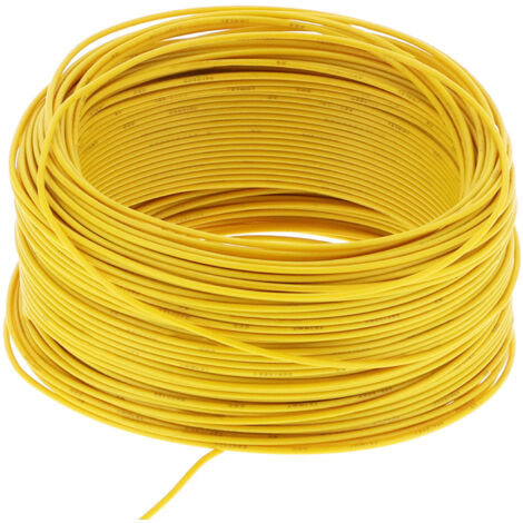 Câble électrique flexible 7 brins cuivre rouge isolé 100 m AC300V jaune pour installations électriques