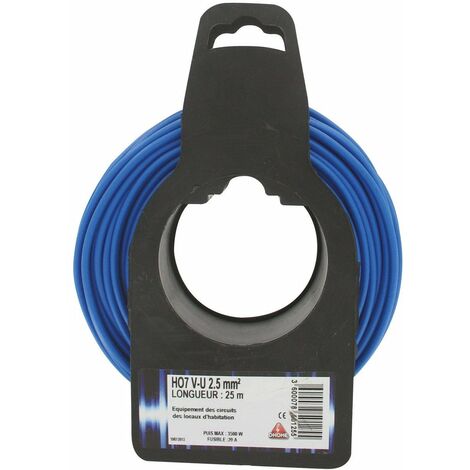 Câble électrique H07vu Bleu Câble Unifilaire Rigide Pour Installations Fixes - Dhome
