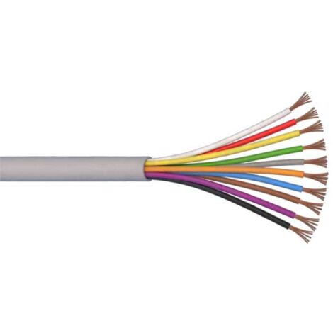 Câble électrique multipolaire 10x0,50 mm² – Gaine extérieure PVC grise – 450/750V – Pour installation intérieure et extérieure – Errebi Group