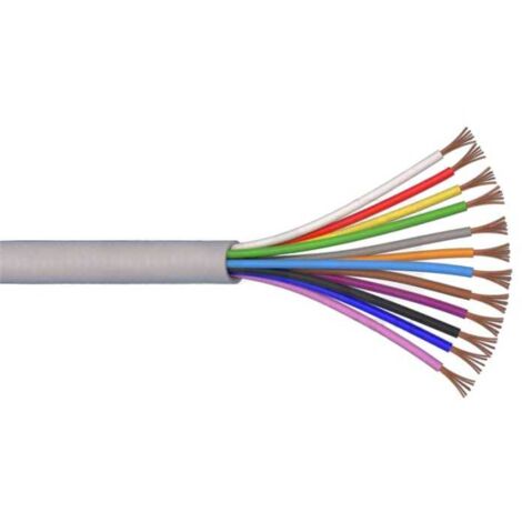 Câble électrique multipolaire 12 fils 0,50mm² – Gaine PVC grise – 450/750V – Pour installations intérieures et extérieures – Errebi Group