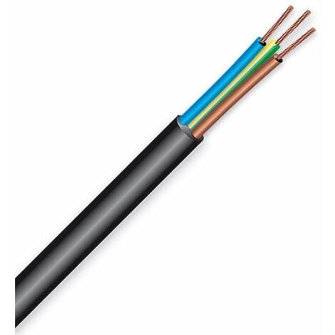 Cable électrique R2V 3g2,5 mm2 noir couronne 50 mêtres