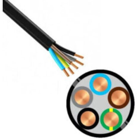 Câble électrique RO2V5G 5 conducteurs 1,5 mm² – Isolation XLPE – Gaine PVC – Plage de température -25°C à +60°C - RO2V5G1