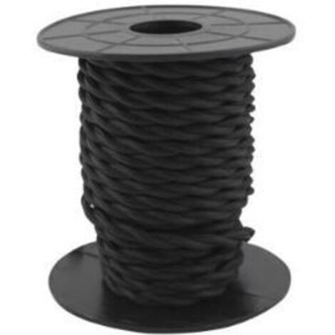 Câble électrique textile 10 mètres 2x0.75mm tressé Gris foncé GSC 3902978