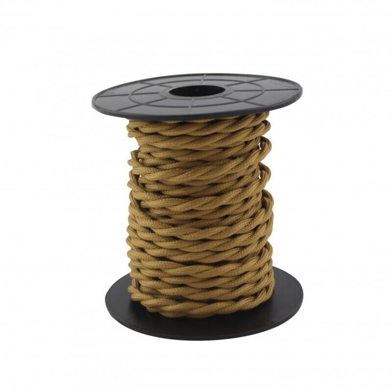 GSC - Câble électrique textile 10 mètres 2x0.75mm tressé Jaune 3902983