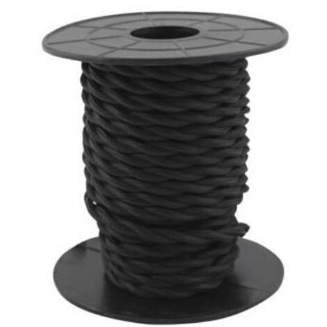 Câble électrique textile 10 mètres 2x0.75mm tressé Noir GSC 3902977